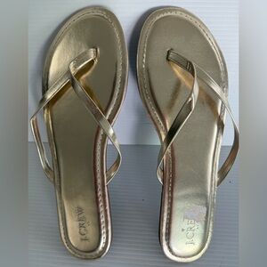 J.CREW Metallic Gold Sandals